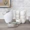 Hello Honey® 9" White Textured Stoneware Pitcher in Reactive Glaze